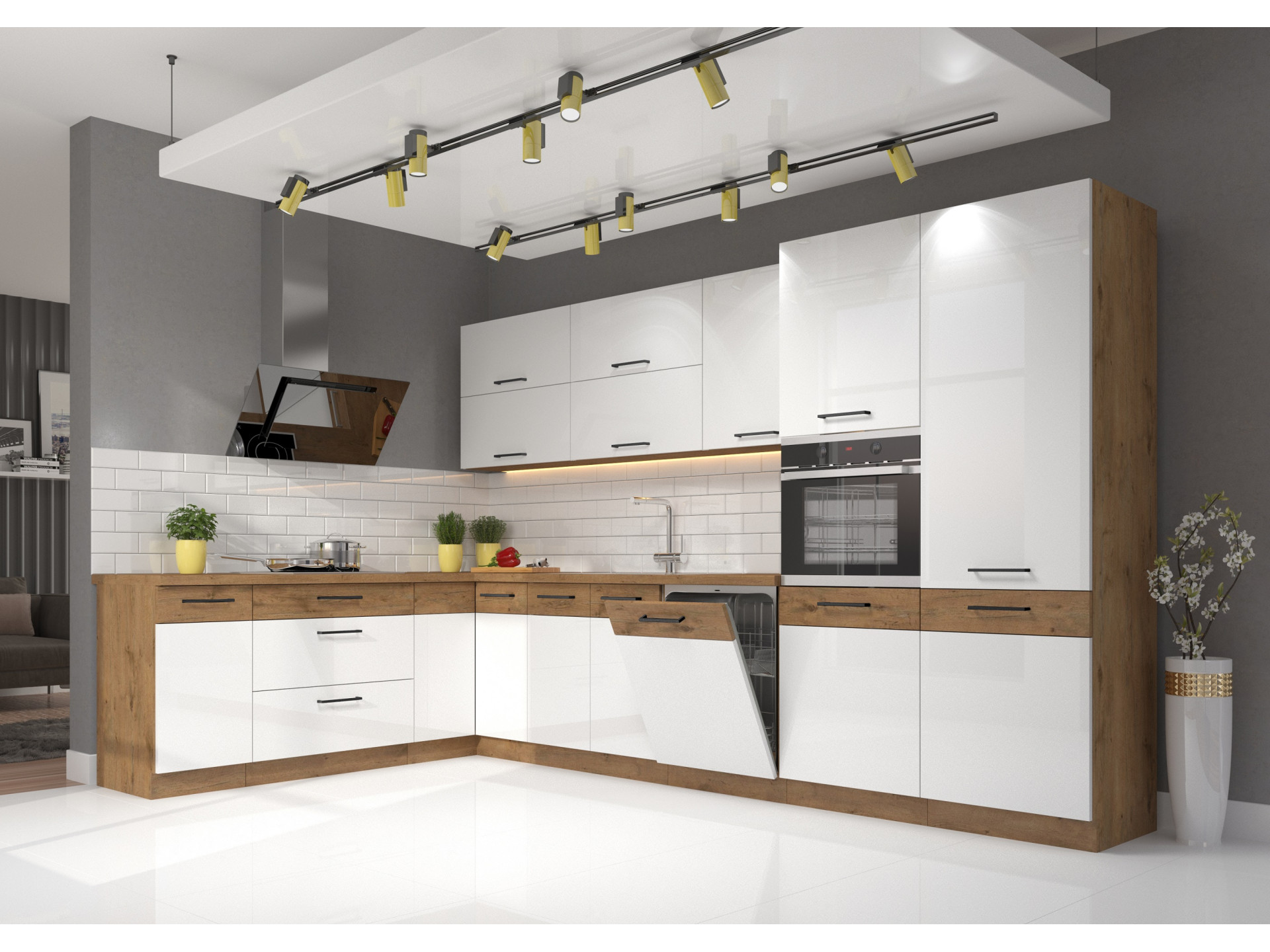 kuchnia-vigo-biala-polysk2-dowolna-konfiguracja-szafek-duzy-wybor-szafek VIGO VALGE LÄIKIV KÖÖK. 2 kappi igas konfiguratsioonis. Suur kappivalik. - Image 1