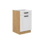 Alumine kapp 1 sahtliga + 1 uksega 50 D 1F 1S BB - LUNA VALGE KÖÖK - ARTISAN