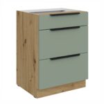 Alumine kapp 3 sahtliga 60 D 3S BB ARIA Köögi esipaneelid AQUAMARINE (Mint)