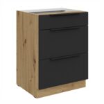 Alumine kapp 3 sahtliga 60 D 3S BB Köök ARIA Esipaneelid must AFM