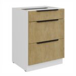 Alumine kapp 3 sahtliga 60 D 3S BB - Köögitamm CREMONA / Valge