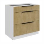 Alumine kapp 3 sahtliga 80 D 3S BB - Köögitamm CREMONA / Valge