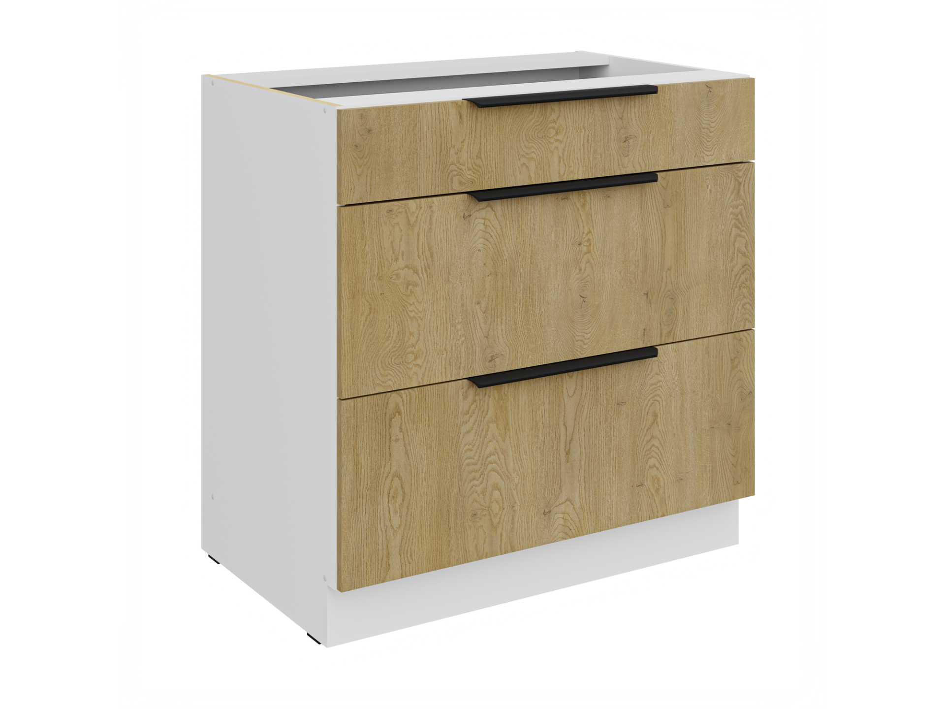 szafka-dolna-3-szuflady-80-d-3s-bb-kuchnia-dab-cremona-bialy Alumine kapp 3 sahtliga 80 D 3S BB - Köögitamm CREMONA / Valge - Image 1