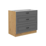 Alumine kapp 3 sahtliga 80 D 3S BB - Kitchen STILO Tumehall / Artisan