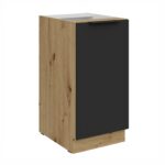 Alumine kapp 40 D 1F BB Köögi ARIA Esipaneelid must AFM