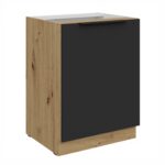 Alumine kapp 60 D 1F BB Köögi ARIA Esipaneelid must AFM