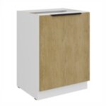 Alumine kapp 60 D 1F BB - Köögi tamm CREMONA / Valge