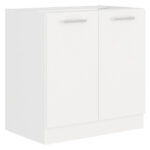 Valamu all olev alumine kapp 80 ZL 2F BB - Kitchen EKO WHITE