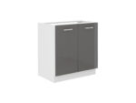 Valamu all olev alumine kapp 80 ZL 2F BB - SONIA KITCHEN GLOSS
