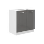 Valamu all olev alumine kapp 80 ZL 2F BB - SONIA KITCHEN GLOSS