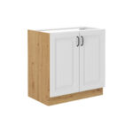 Valamu all olev alumine kapp 80 ZL 2F BB - Kitchen STILO WHITE-ARTISAN
