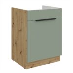 Alumine valamukapp väljatõmmatava sahtliga 60 ZL 1S BB ARIA Köögi AQUAMARINE esipaneelid (Mint)