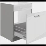 Valamu all olev alumine kapp väljatõmmatava sahtliga 60 ZL 1S BB - Kitchen BIANKA WHITE