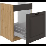 Valamu all olev alumine kapp väljatõmmatava sahtliga 60 ZL 1S BB - Kitchen STILO Graphite / Artisan