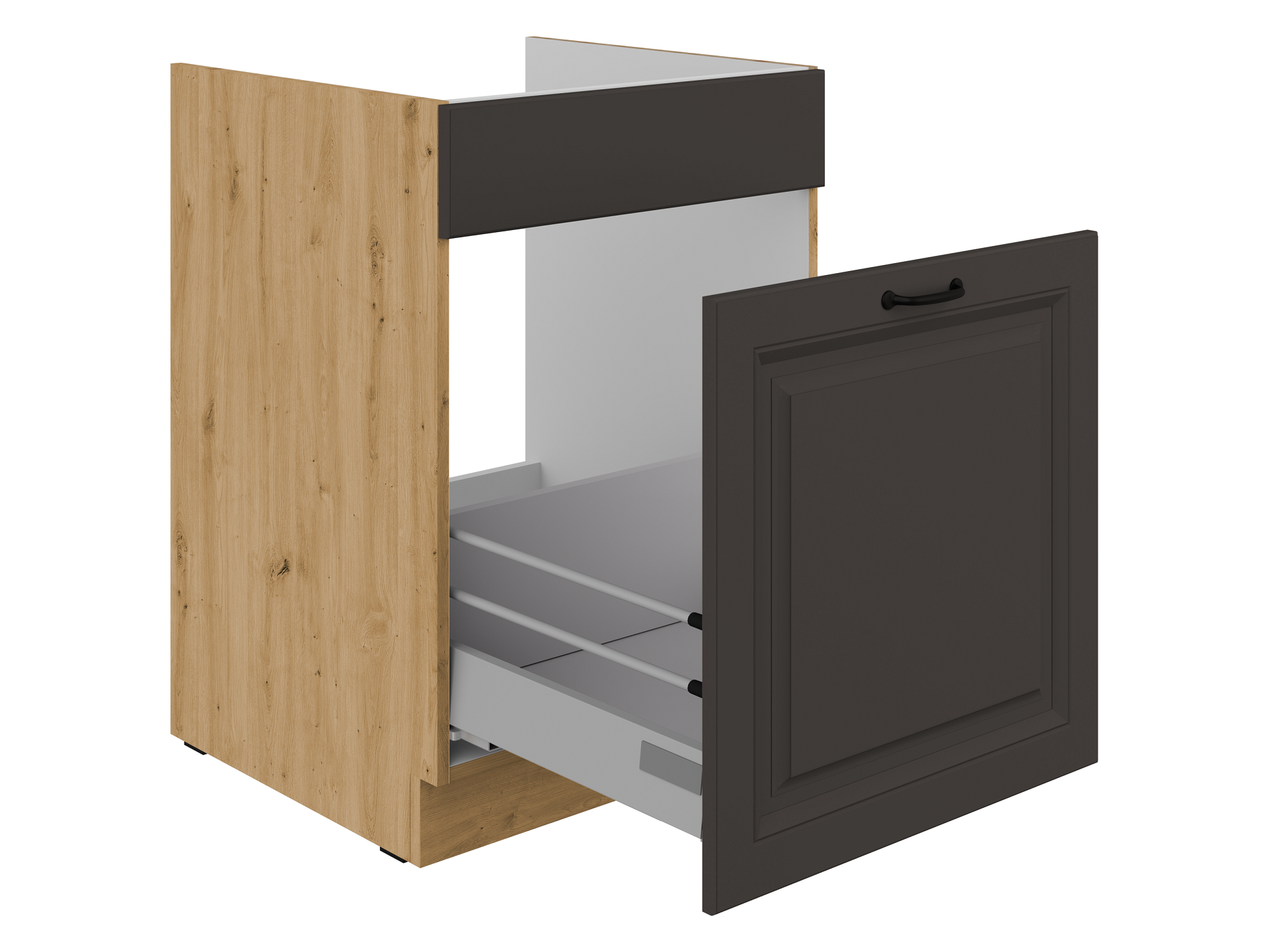 szafka-dolna-pod-zlew-z-wysuwana-szuflada-60-zl-1s-bb-kuchnia-stilo-grafit-artisan Valamu all olev alumine kapp väljatõmmatava sahtliga 60 ZL 1S BB - Kitchen STILO Graphite / Artisan - Image 1