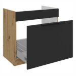 Alumine kapp valamu all väljatõmmatava sahtliga 80 ZL 1S BB Köögi ARIA esipaneelid must AFM