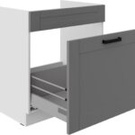 Valamu all olev alumine kapp väljatõmmatava sahtliga 80 ZL 1S BB - Kitchen LUNA TUME HALL - VALGE