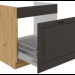 Valamu all olev alumine kapp väljatõmmatava sahtliga 80 ZL 1S BB - Kitchen STILO Graphite / Artisan