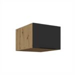 Sügav ülemine hingedega kapp 50 NAGU-36 1F ARIA Köögi esipaneelid must AFM