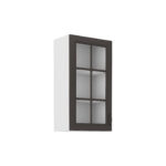 Ülemine kapp klaasiga 40 GS-90 1F - STILO KÖÖGIKapp grafiithall / valge