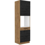 Korstnakapp, kolonn, 3 sahtliga + sisseehitatud ahi 60 DPS-210 3S 1F - KÖÖK Tume Puit