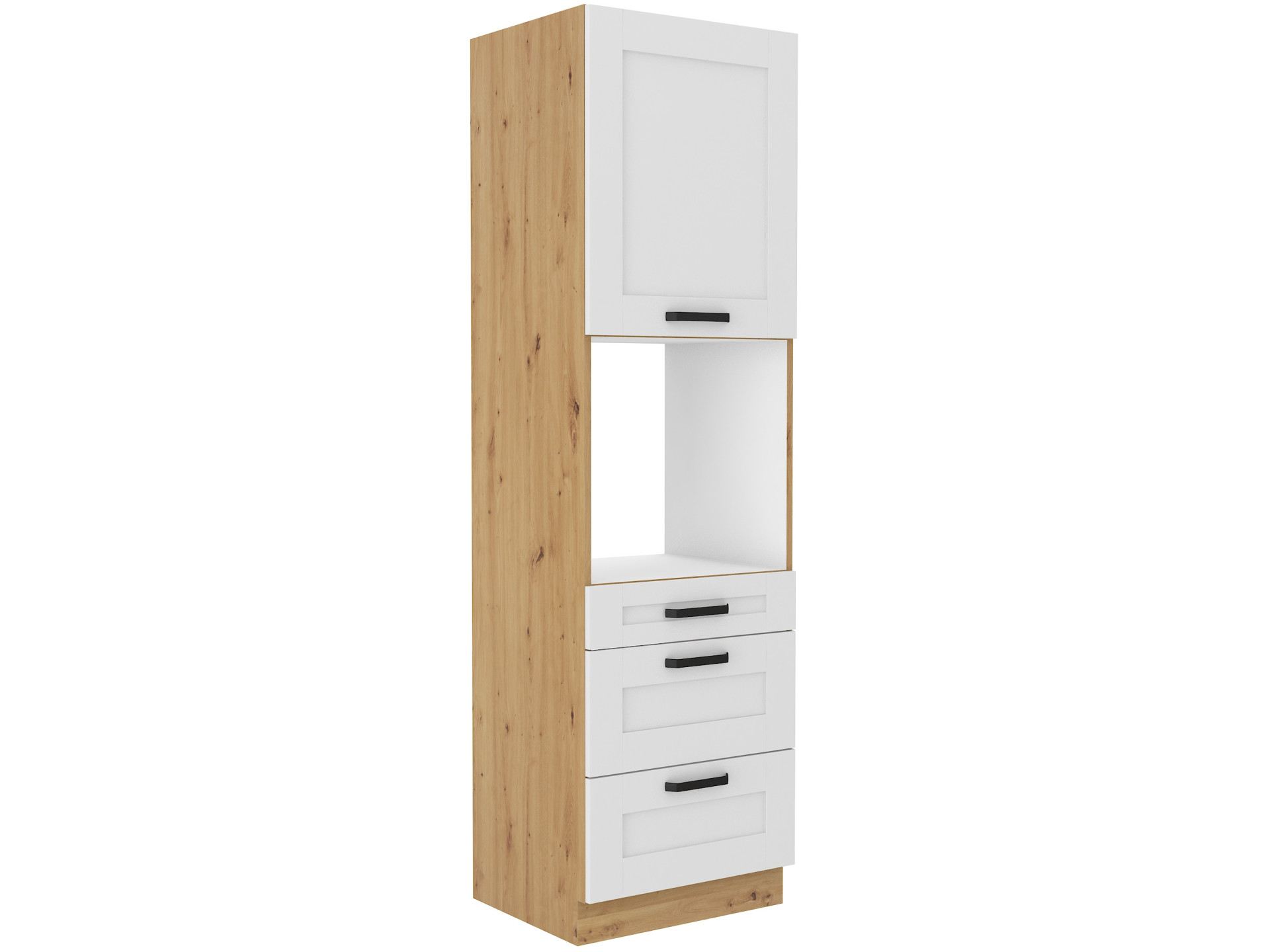 szafka-komin-slupek-zabudowa-piekarnika-60-dps-210-3s-1f-kuchnia-luna-biala-artisan Kapi korstna kolonna ahju paigaldus 60 DPS-210 3S 1F - LUNA WHITE KÖÖK - ARTISAN - Image 1