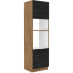 Sisseehitatud ahju ja mikrolaineahju korstnakapp 60 DPM-210 2F - KÖÖK Tume Puit